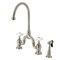 Kingston Brass Bridge Kitchen Faucet with Brass Sprayer, Brushed Nickel KS7798PXBS - alternate 1